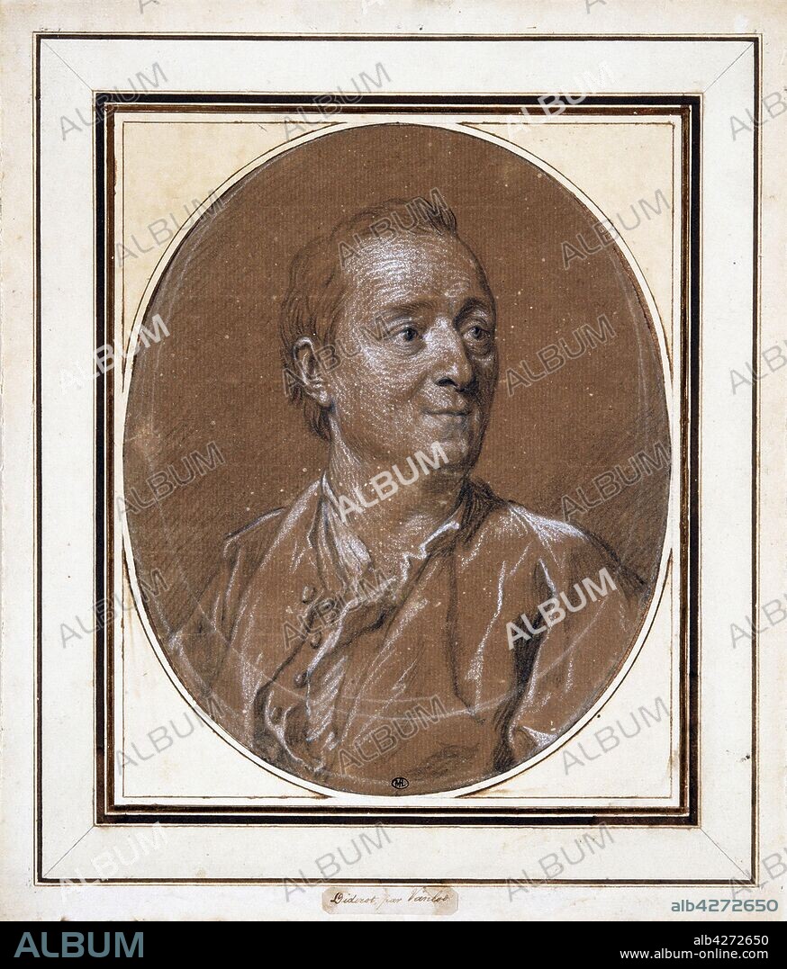 LOUIS-MICHEL VAN LOO. Portrait of Denis Diderot (1713-1784).