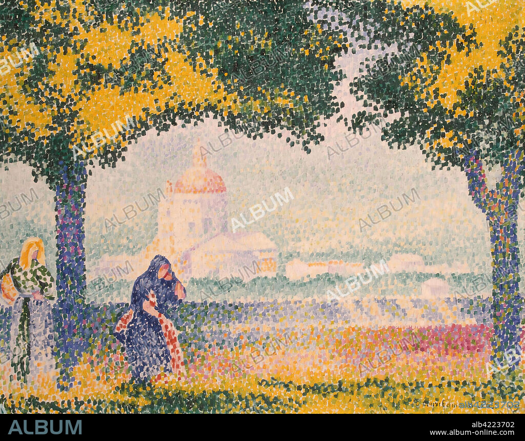 HENRI EDMOND CROSS (DELACROIX). 'Church of Santa Maria degli Angely Near Assisi'. France, 1909. Dimensions: 73,5x92 cm.