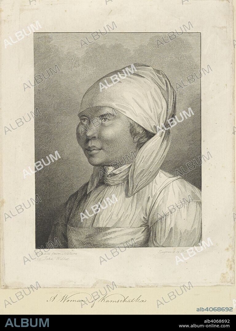 A woman of Kamtschatka (Kamchatka Peninsula). Drawn from nature by John Webber, engraved by Will Sharp. In 1779, Captain James Cook's Discovery and Resolution anchored in the bay of Petropavlovsk-Kamchatsky, following Cook's death. A collection of drawings by A. Buchan, S. Parkinson, and J. F. Miller, made in the Countries visited by Captain James Cook in his First Voyage [1768-1771], also of prints published in John Hawksworth's Voyages of Biron [Byron], Wallis, and Cook [1773], as well as in Cook's second and third Voyages [1772-1775, 1776-1780]. 1768-1780. Captain Cook's third voyage. Source: Add.23921 f.110.