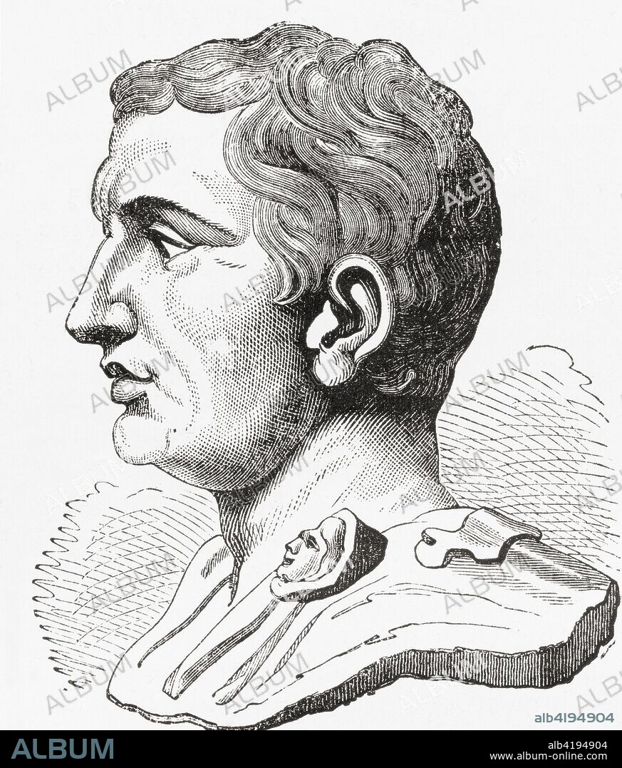 Gnaeus Pompeius Magnus,  106 - 48 BC, aka Pompey or Pompey the Great.  Military and political leader of the late Roman Republic.  From Ward and Lock's Illustrated History of the World, published c.1882.