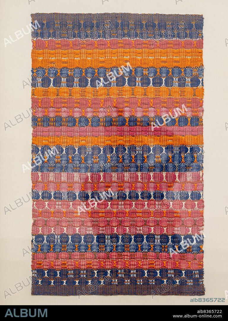 Anni Albers, red and Blue Layers, Cooton, 1954, Bauhaus.