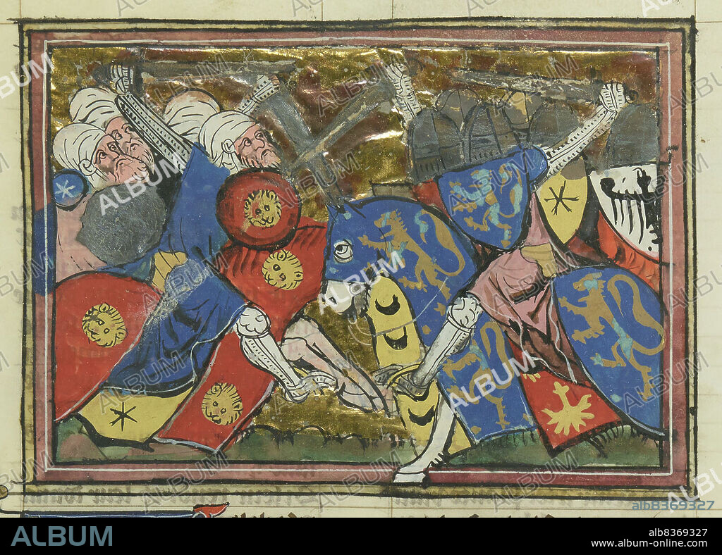 MAîTRE DE FAUVEL. The siege of Jerusalem by Saladin, 1187 (From "Li rommans de Godefroy de Buillon et de Salehadin").