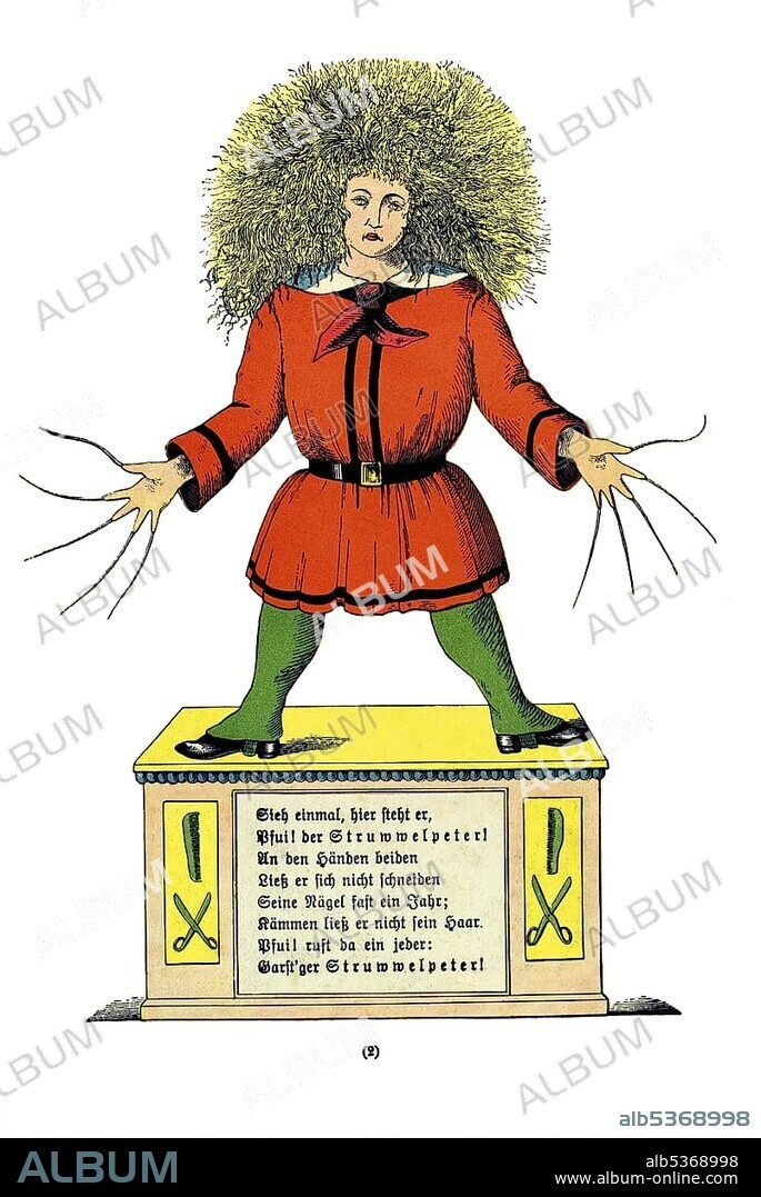 Book illustration, Der Struwwelpeter, Shaggy Peter, Dr. Heinrich Hoffmann, 1876