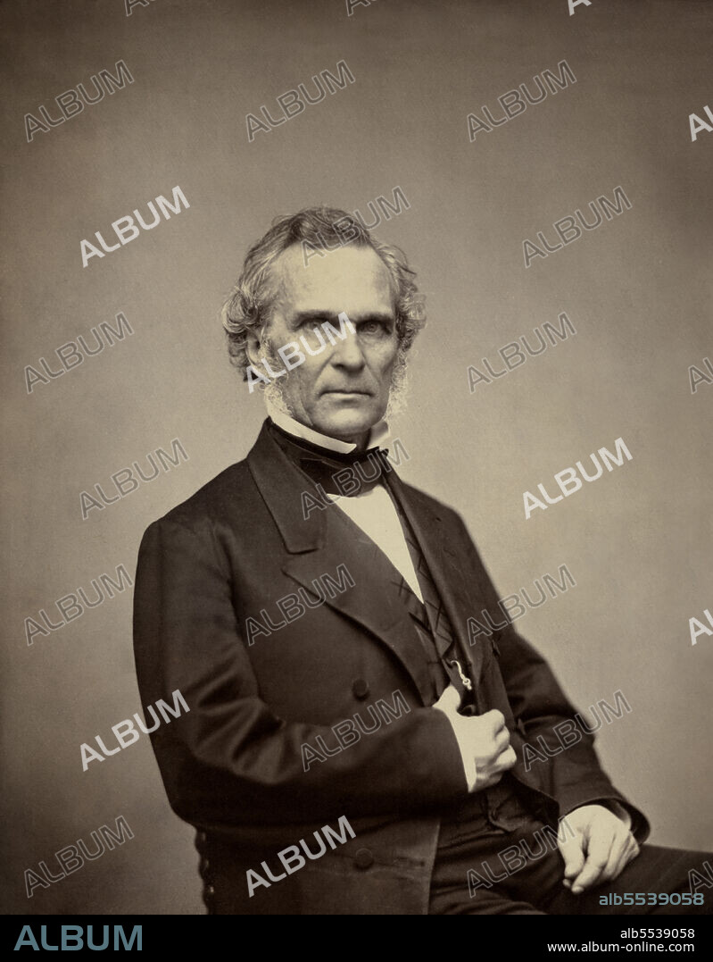 William Alfred Buckingham (1804-1875), American Politician, Governor of Connecticut 1858-1866, U.S. Senator from Connecticut 1869-1875, half-length seated Portrait, Unidentified Artist, 1860.