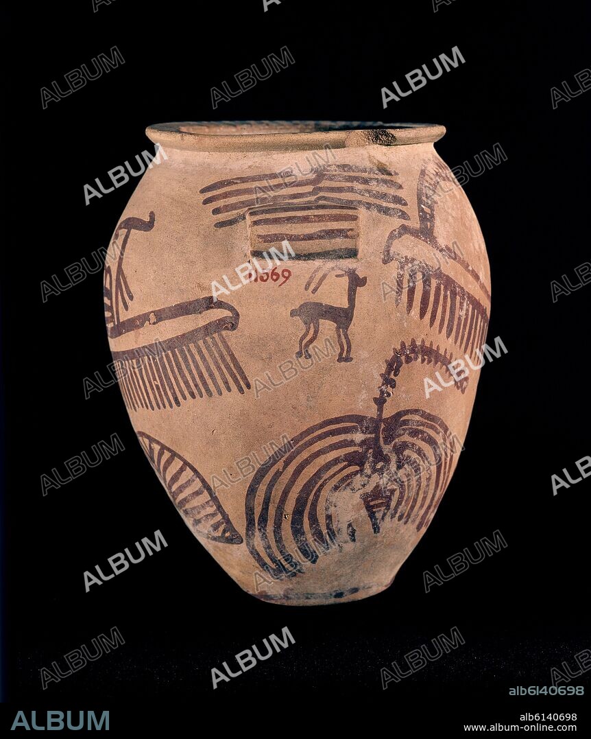 RECIPIENTE OVOIDE EN BARRO COCIDO. CULTURA GERZIENSE 3400 A.C.