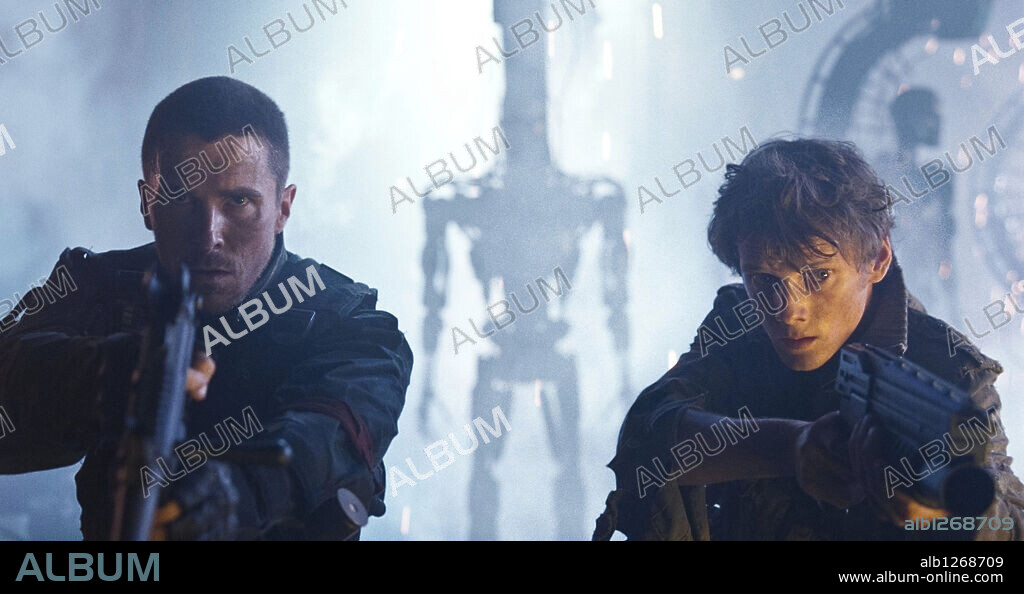 ANTON YELCHIN and CHRISTIAN BALE in TERMINATOR SALVATION, 2009, directed by MCG. Copyright INTERMEDIA FILMS.