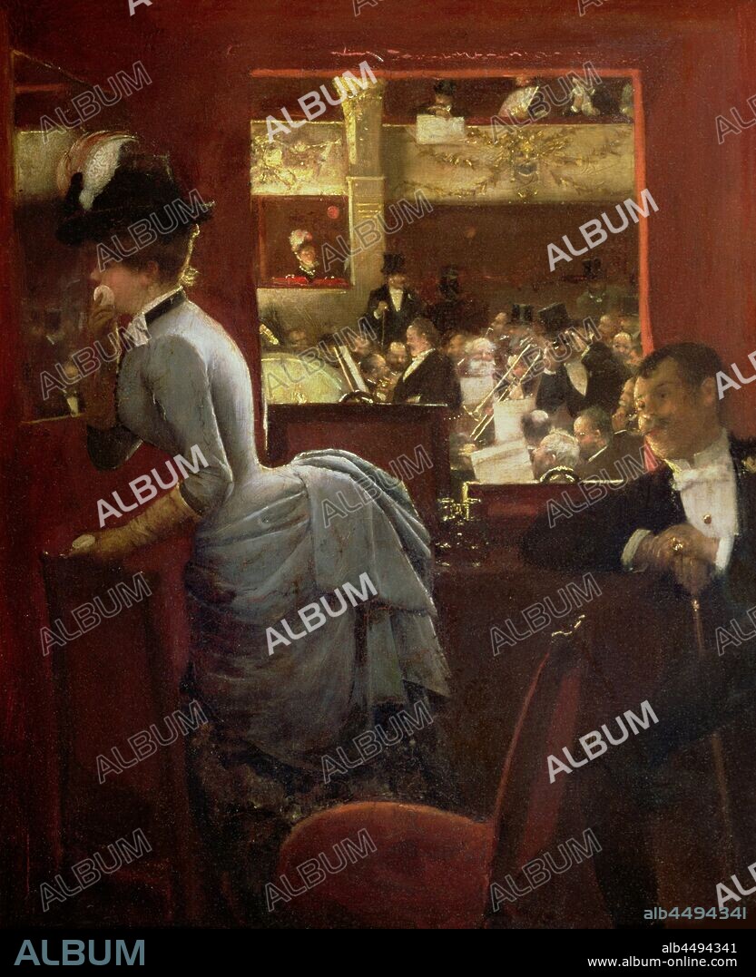 JEAN BERAUD. La Baignoire, au théâtre des Variétés (The Theatre Box at the Variety).