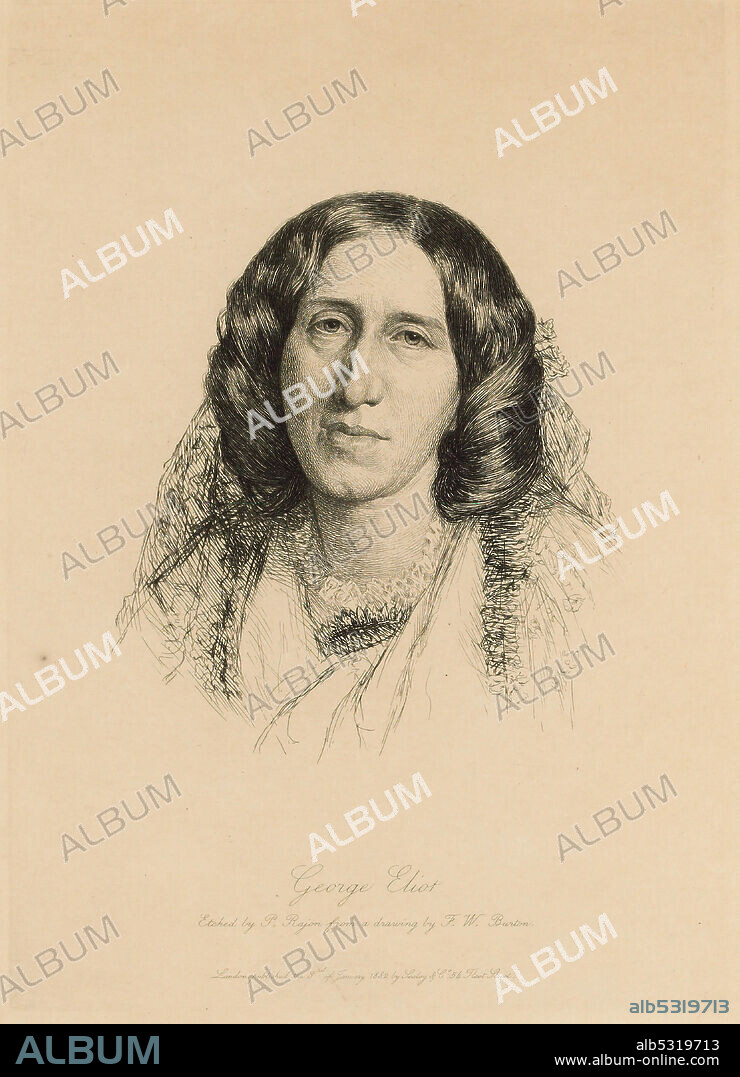 PAUL-ADOLPHE RAJON. Portrait of George Eliot (1819-1880).
