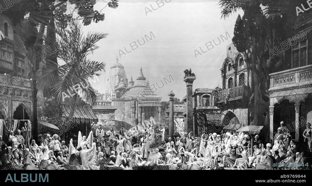 Segundo acto de la Ópera "Lakme", de Leo Delibes, puesta en escena en junio de 1932 en nueva York.