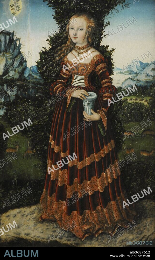 Lucas Cranach El Viejo (1472-1553). Pintor y grabador alemán. Santa María Magdalena, 1525. Madera de haya. Museo Wallraf-Richartz. Colonia. Alemania.
