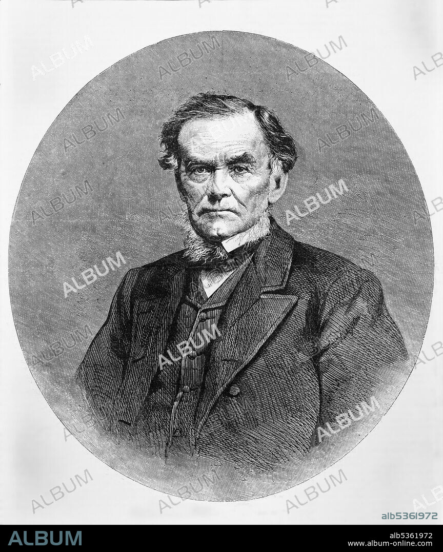 Daniel Drew (1797-1879), American Businessman, Steamship and Railroad Developer, and Financier, Illustration from Photograph by Mathew Brady, Harper's Weekly, April 27, 1867.