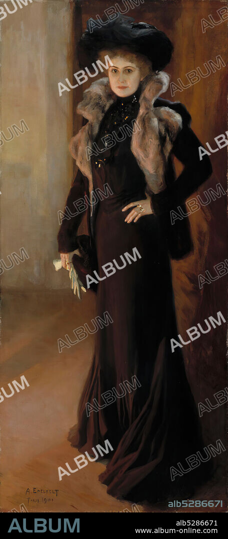ALBERT GUSTAF ARISTIDES EDELFELT. Portrait of the opera singer Aino Ackté (1876-1944).