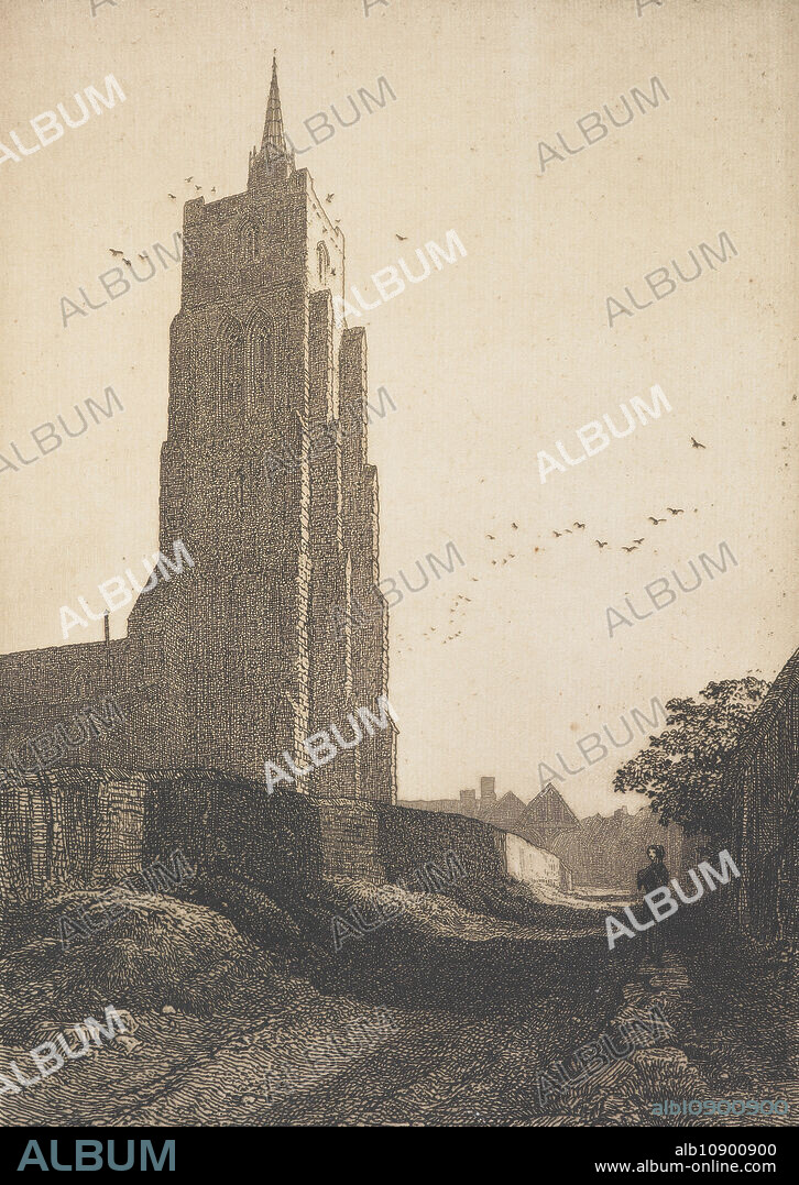 FREDERICK LANDSEER MAUR GRIGGS. Ashwell, 1914. A grand, late gothic church, almost in inverse proportion to the insignificance of this charming, north Hertfordshire village, not far from Griggs's birthplace. It has the tallest tower in the county, and Griggs's spectacular manipulation of scale and silhouette certainly doesn't stint on this.