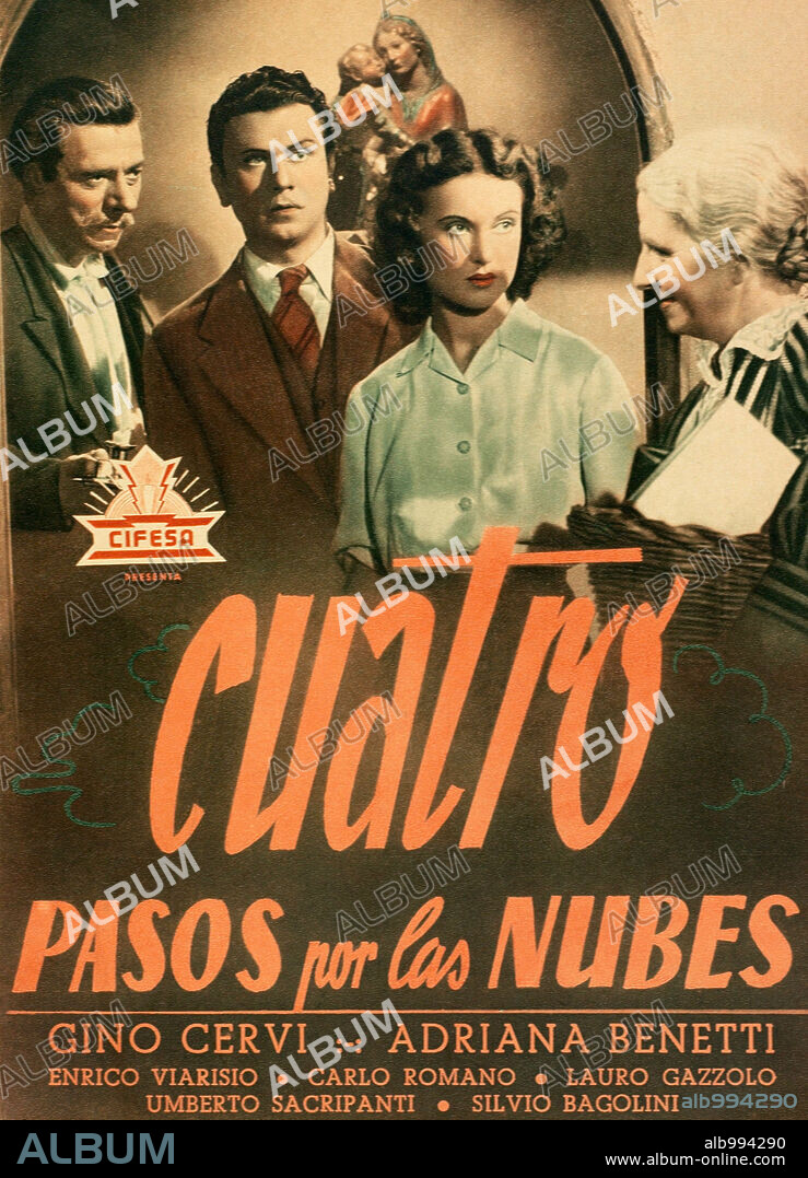 Poster of FOUR STEPS IN THE CLOUDS, 1942 (QUATTRO PASSI FRA LE NUVOLE), directed by ALESSANDRO BLASETTI. Copyright MINERVA.