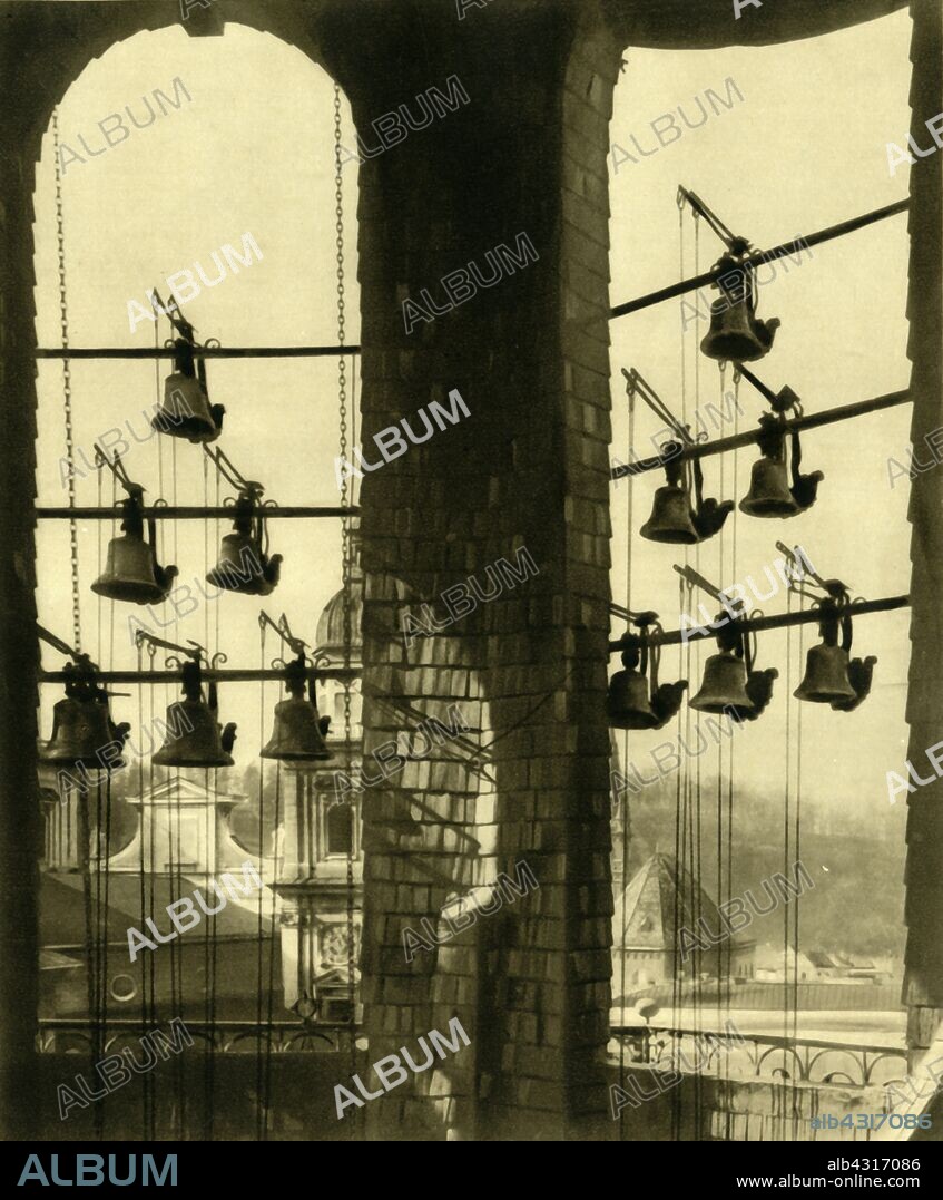 The Carillon Tower, Salzburg, Austria, c1935. The Salzburg carillon (Salzburger Glockenspiel) contains 35 bells which play melodies including some by Mozart. From "Österreich - Land Und Volk", (Austria, Land and People). [R. Lechner (Wilhelm Müller), Vienna, c1935].