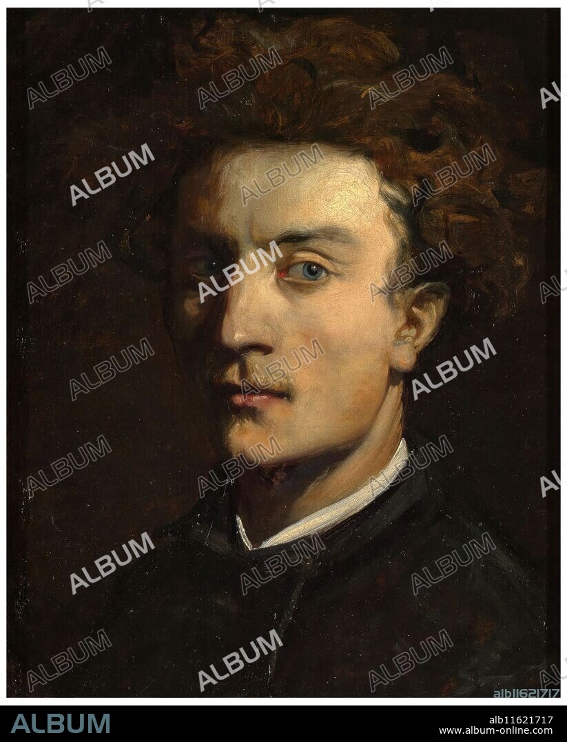 RAMON MARTI ALSINA. Ramón Martí Alsina / 'El pintor Francesc Torrescassana'. Hacia 1858. Óleo sobre lienzo, 46,5 x 38,5 cm.