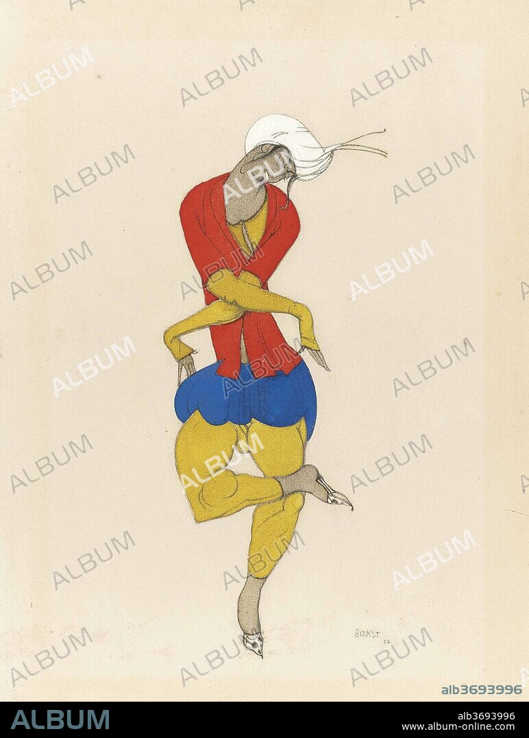 LEON BAKST. Costume design for the ballet "The Rite of Spring" by I. Stravinsky. Adoration of the Earth (L'Adoration).