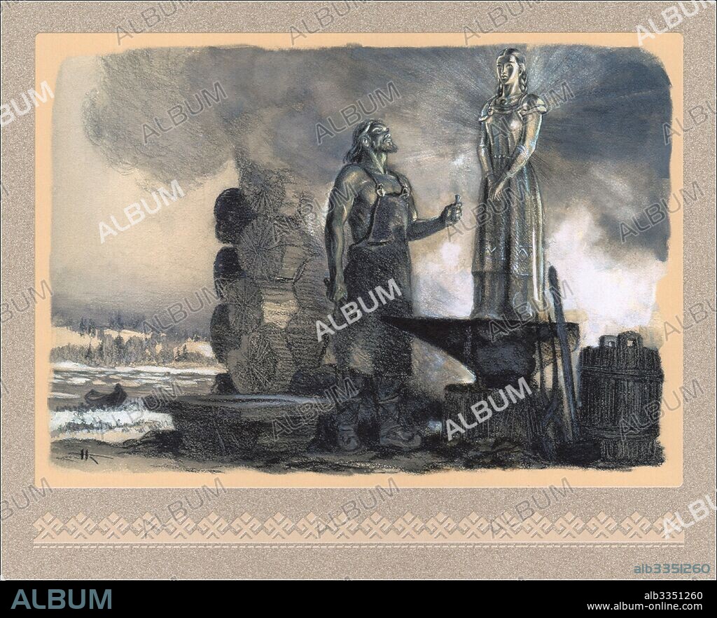 NIKOLAI MIKHAYLOVICH KOCHERGIN. Illustration to the national epic Kalevala.