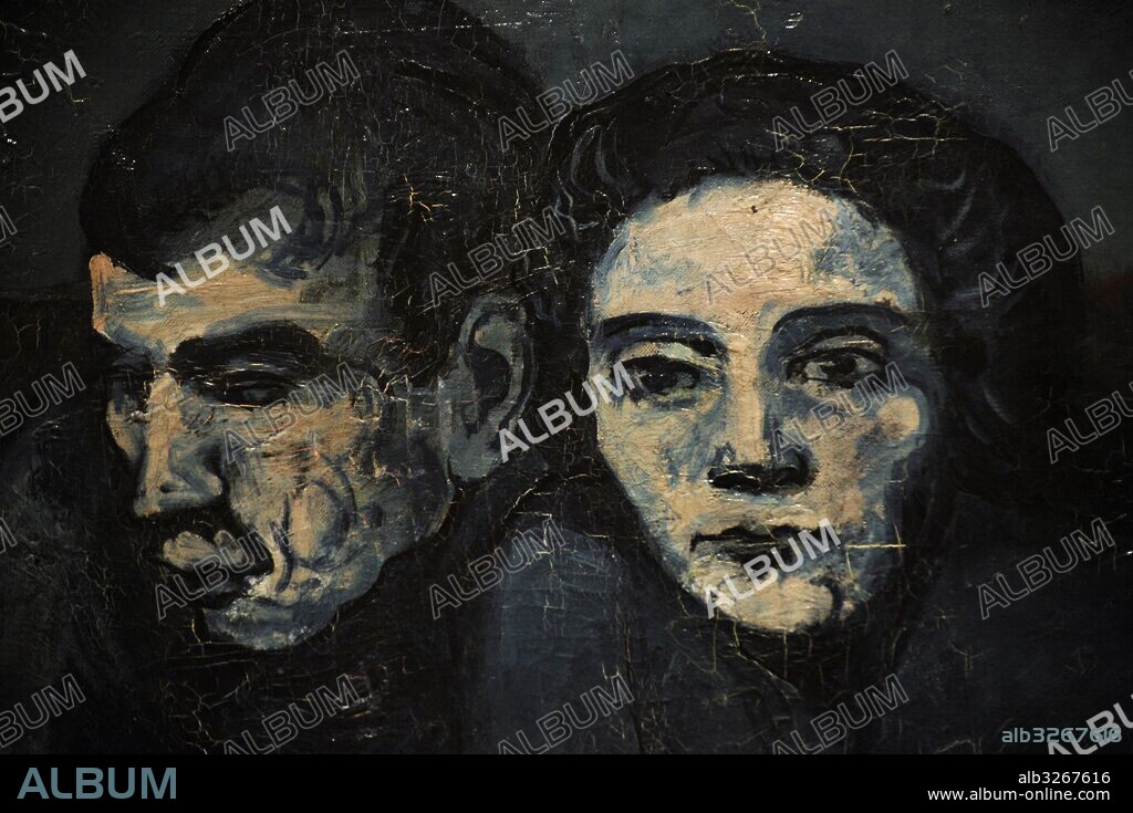 PABLO PICASSO. Pablo Ruiz Picasso (1881-1973). Pintor español. Pareja pobre en un café, 1903. Detalle. Galería Nacional. Museo Nacional de Arte, Arquitectura y Diseño. Oslo. Noruega.