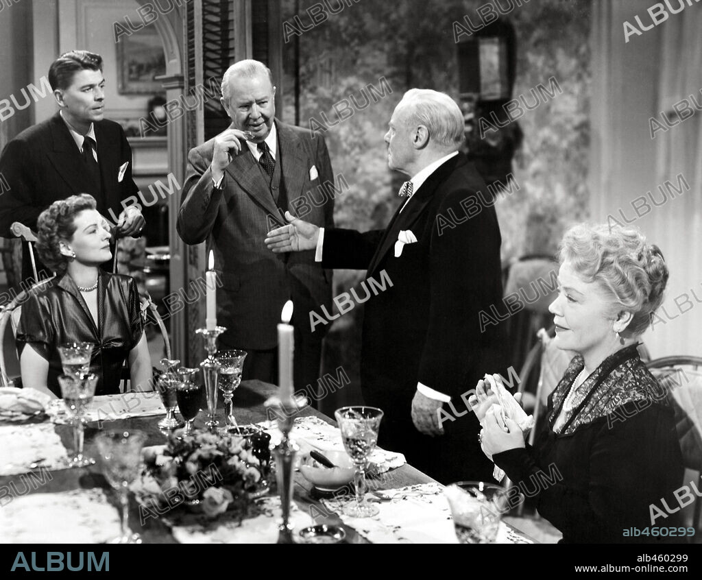 CHARLES COBURN, EDMUND GWENN, RONALD REAGAN, RUTH HUSSEY and SPRING BYINGTON in LOUISA, 1950, directed by ALEXANDER HALL. Copyright UNIVERSAL PICTURES.