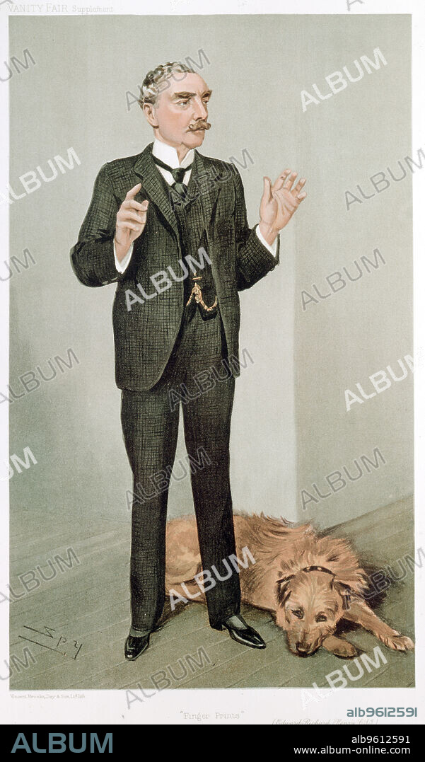 SIR LESLIE MATTHEW WARD. Edward Richard Henry, British inventor of finger printing, 1905. Henry's system was adopted by the Metropolitan Police (Scotland Yard) in 1901. Cartoon by 'Spy' (Leslie Ward) from Vanity Fair, London, 1905.