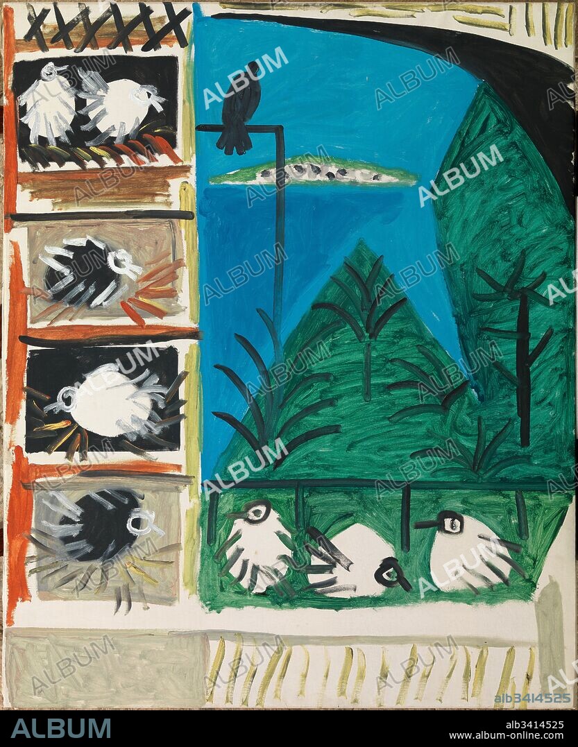 Pablo Picasso / "Los pichones", 1957, Oil on canvas, 100 x 80 cm, MPB 70.453.