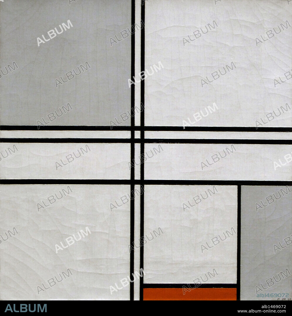 PIET MONDRIAN (1872-1944). DUTCH PAINTER.. Piet Mondrian (1872-1944). Pintor holandés. Composición (nº 1) Gris-Rojo, 1935 (Composition No. 1 Gray-Red). Oleo sobre lienzo (57,5 x 55,6 cm). Instituto de Arte de Chicago (The Art Institute of Chicago). Chicago. Estado de Illinois. Estados Unidos.