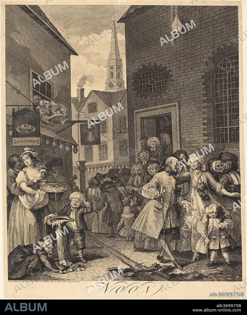 WILLIAM HOGARTH. Noon. Dated: 1738. Medium: etching and engraving.
