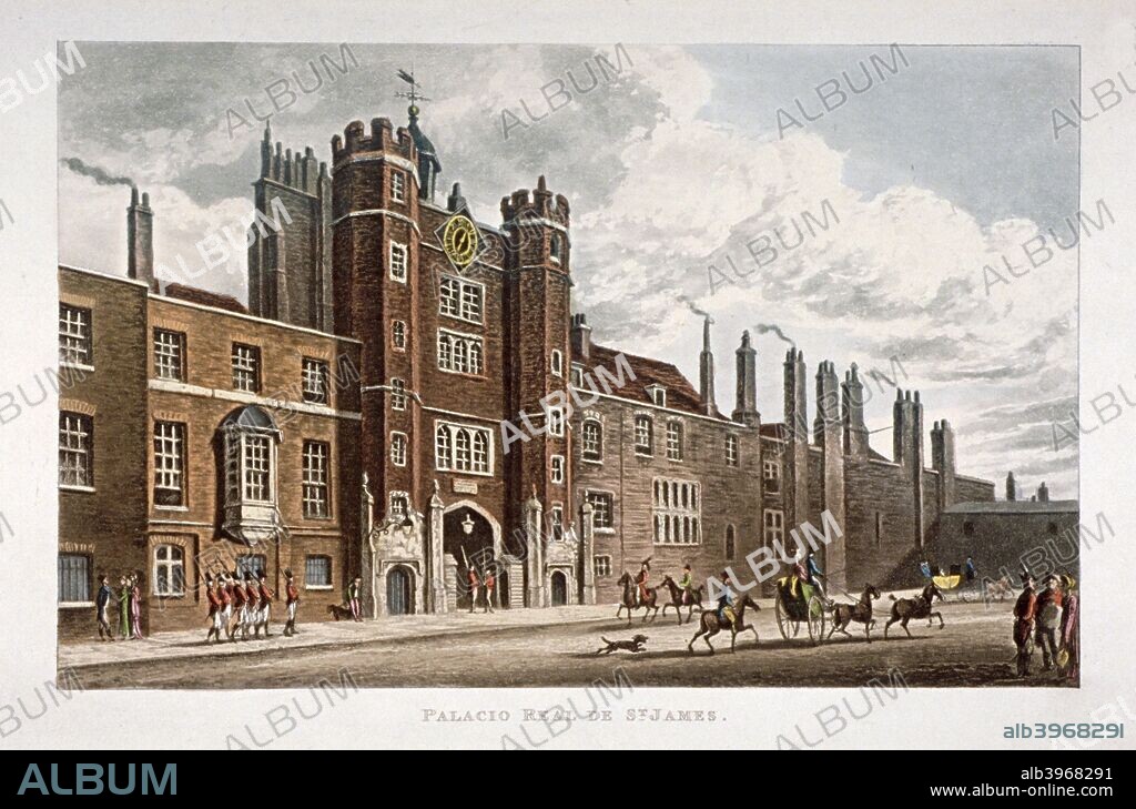 View of the front of St James's Palace, Westminster, London, 1812.