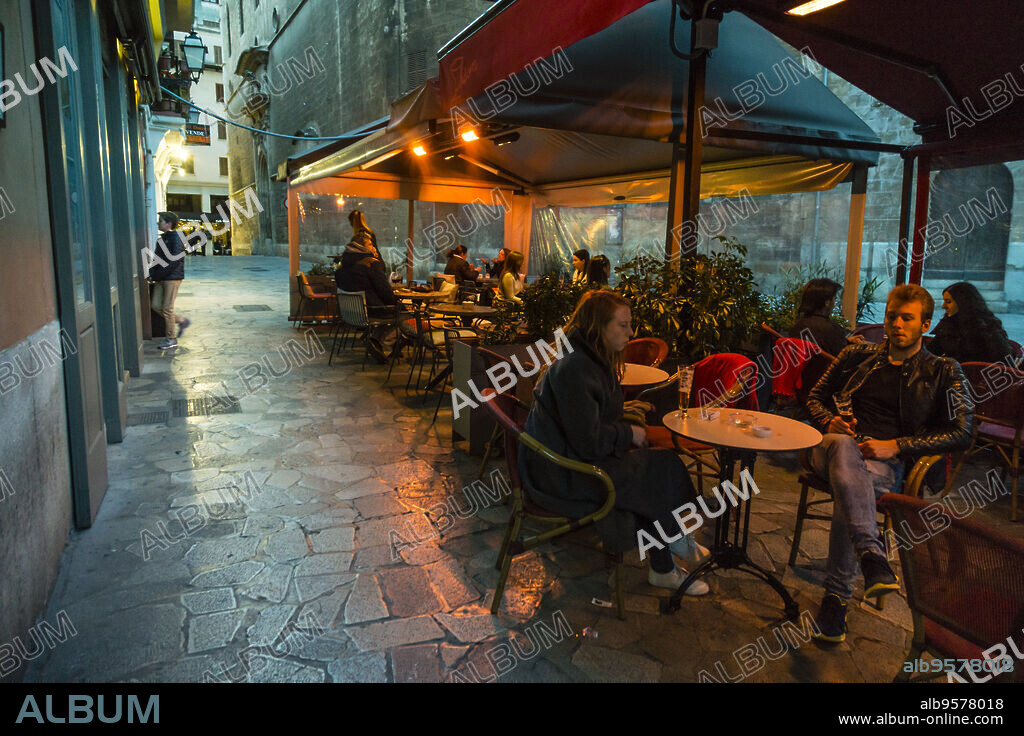 bar Central,Costa del Teatre, plaza Mercat, Palma, Mallorca, Balearic Island, Spain.