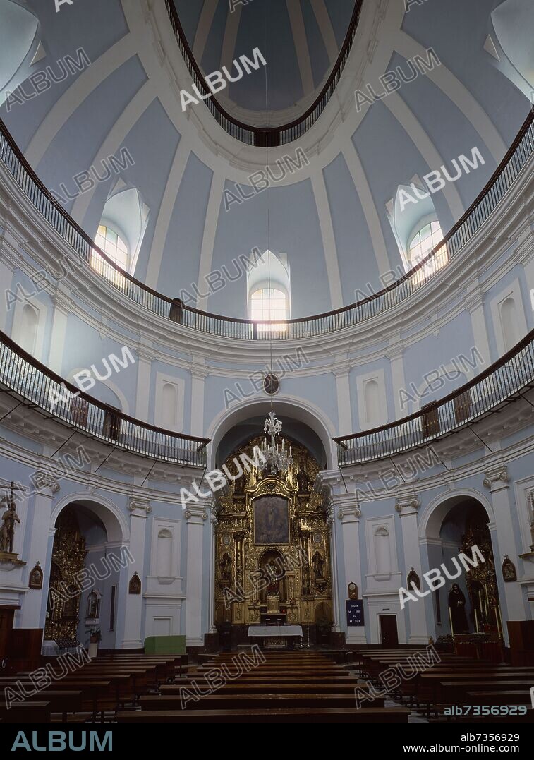 DIAZ BLAS. CONJUNTO DEL INTERIOR DE LA IGLESIA DE SAN FELIPE NERI SEDE DE LAS CORTES DE CADIZ DE 1812.