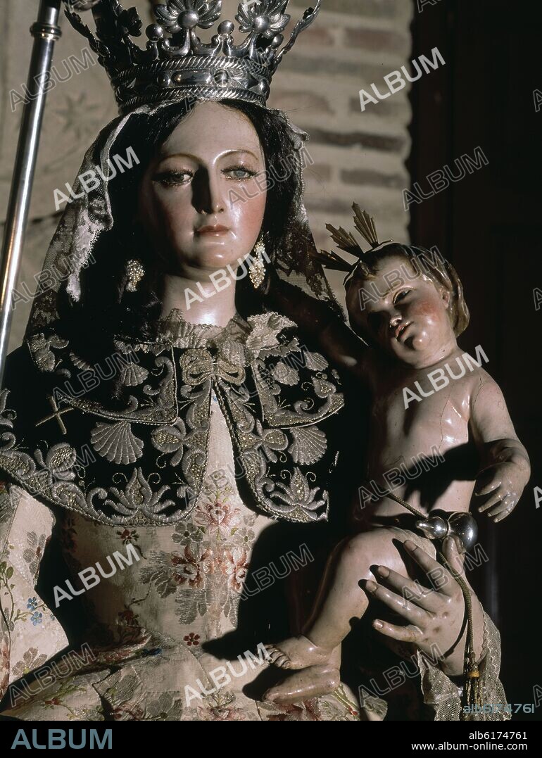 LUISA ROLDAN (1654-1704) LA ROLDANA. LA DIVINA PEREGRINA (DETALLE) - SIGLO XVII -  ESCULTURA POLICROMADA/BARRO COCIDO.
