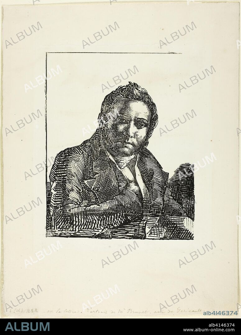 Portrait of Auguste Brunet. Jean Louis André Théodore Géricault; French, 1791-1824. Date: 1818. Dimensions: 187 × 148 mm (image); 316 × 241 mm (sheet). Lithograph in black on ivory wove paper. Origin: France.