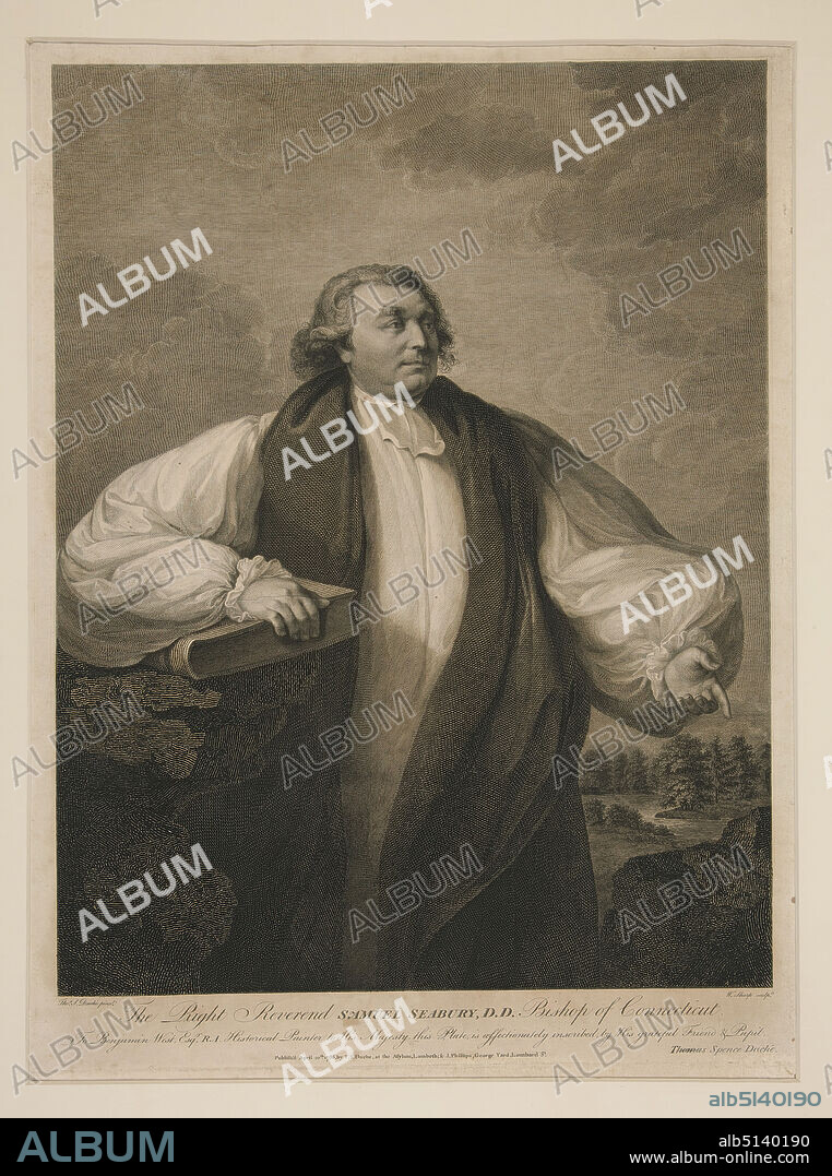 Artist: William Sharp, American,17491824, After: Thomas Spence Duche, American, 17631790, The Right Reverend Samuel Seabury, D.D., Engraving, black and white, sheet: 49 × 36 cm (19 5/16 × 14 3/16 in.), Made in United States, American, 18th century, Works on Paper - Prints.