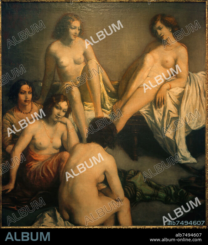 EMILE BERNARD. Bernard, Émile; 1868-1941. "Im Bordell", um 1930. Öl auf Leinwand, 178 x 164 cm. Privatsammlung.