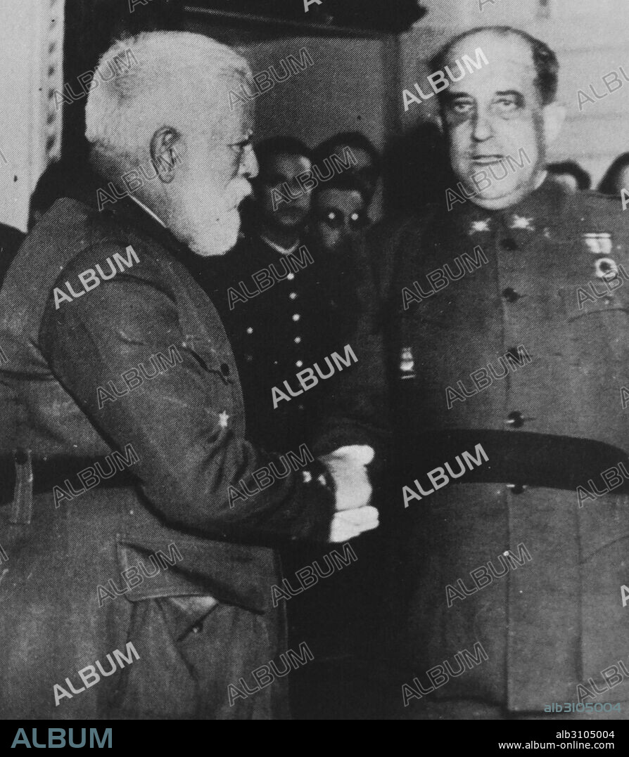 Sebastián Pozas Perea (1876 – 1946) (right) Spanish military officer with Miguel Cabanellas Ferrer (1872 – 1938) Spanish Army officer during the Spanish Civil War.