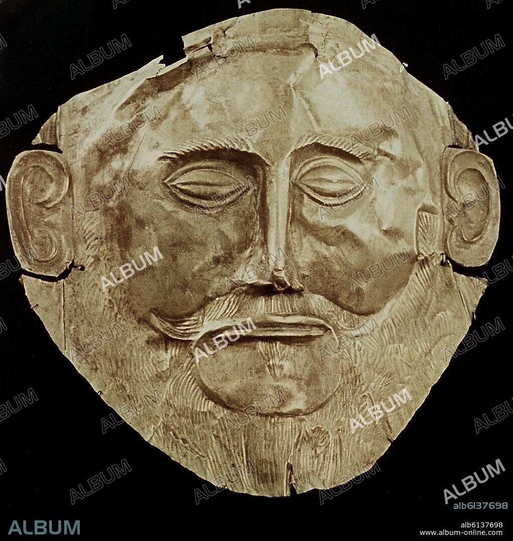 MASCARA FUNERARIA EN ORO DE AGAMENON - 1550 AC - 26,5x26.