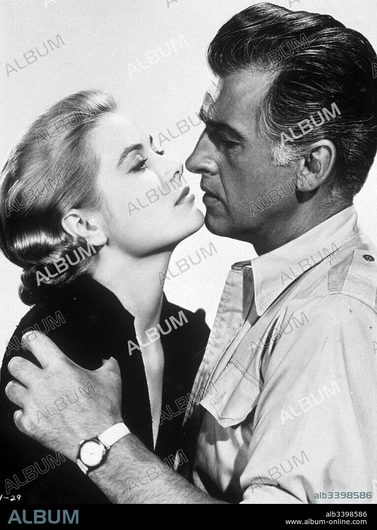 GRACE KELLY and STEWART GRANGER in GREEN FIRE, 1954, directed by ANDREW MARTON. Copyright M.G.M.