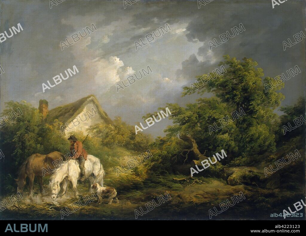 GEORGE MORLAND. 'Before a Thunderstorm'. Great Britain, 1791. Dimensions: 85x117 cm.