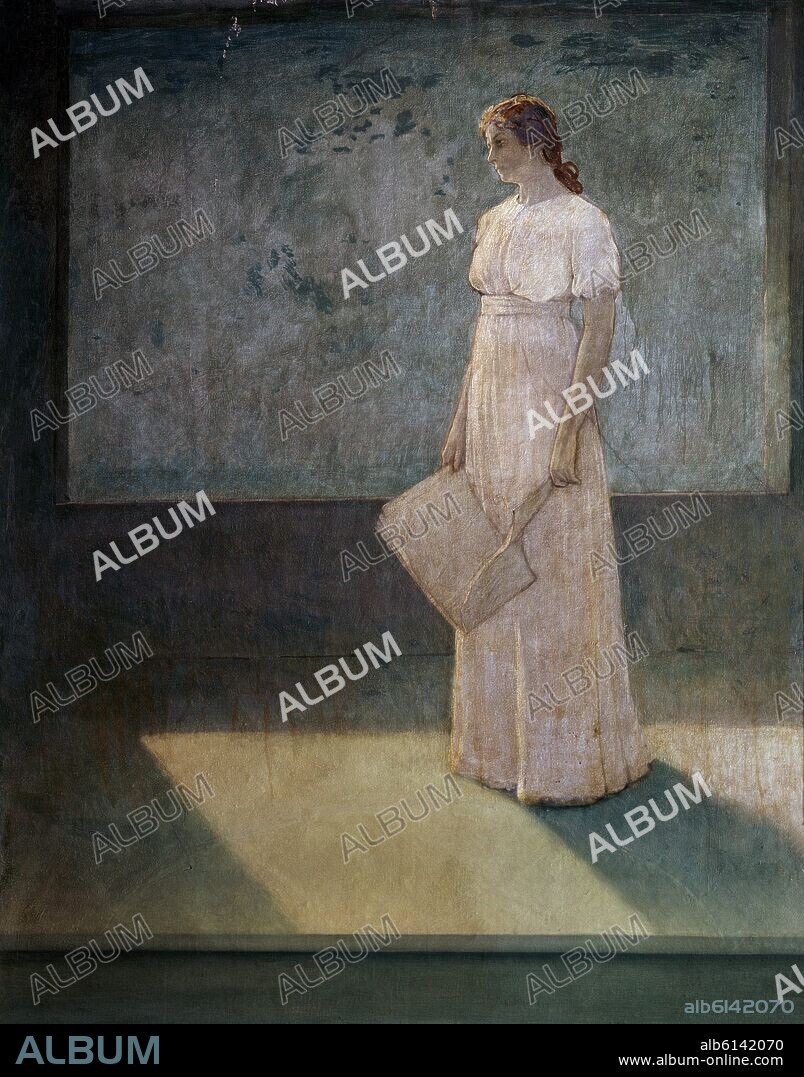 JULIO ROMERO DE TORRES. PINTURA MURAL - LAS LETRAS - 1905.