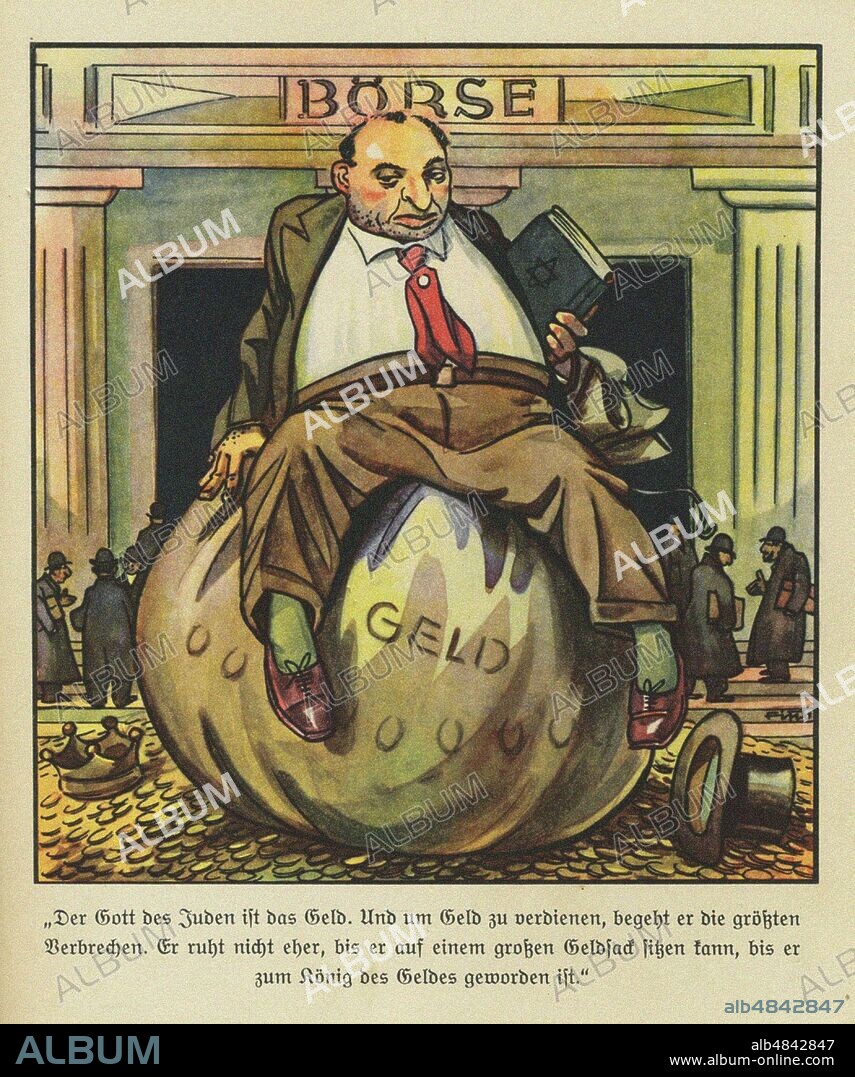 PHILIPP FIPS (RUPPRECHT). Illustration from the antisemitic propaganda children's book "Der Giftpilz" (The Poisonous Mushroom).