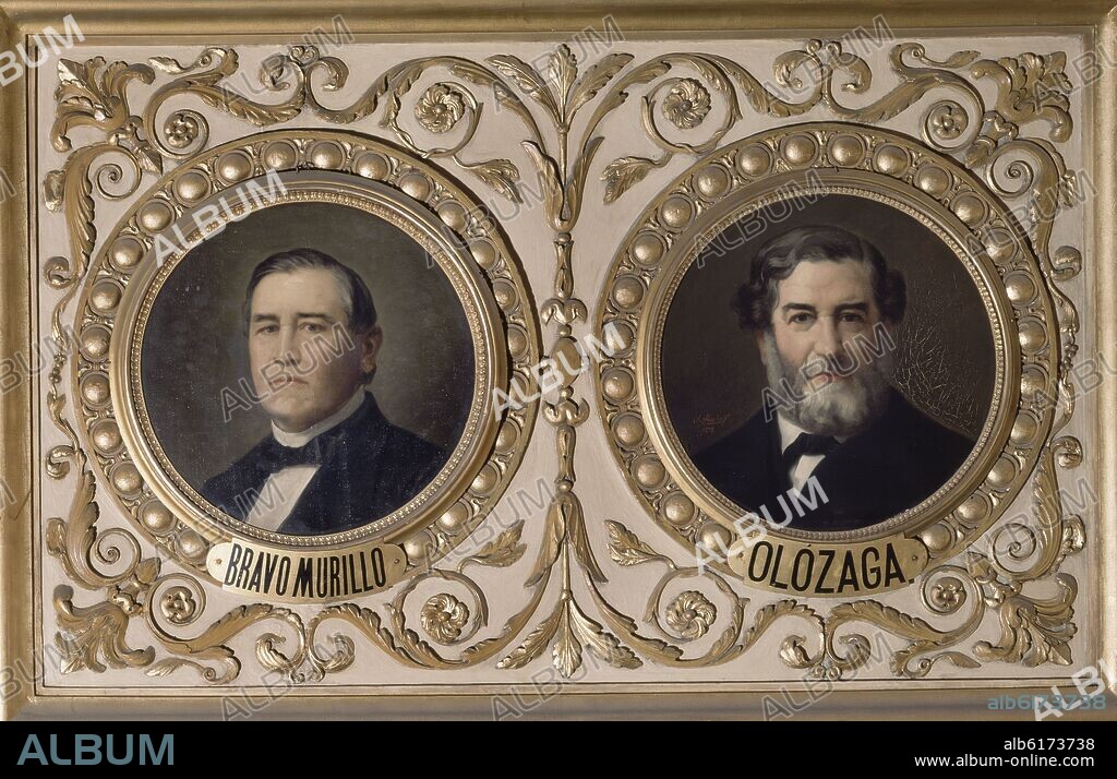 PARDO GLEZ / SCHEZ PESCADOR. SALON DE CONFERENCIAS - MEDALLON - JUAN BRAVO MURILLO Y SALUSTIANO DE OLOZAGA - 1879.