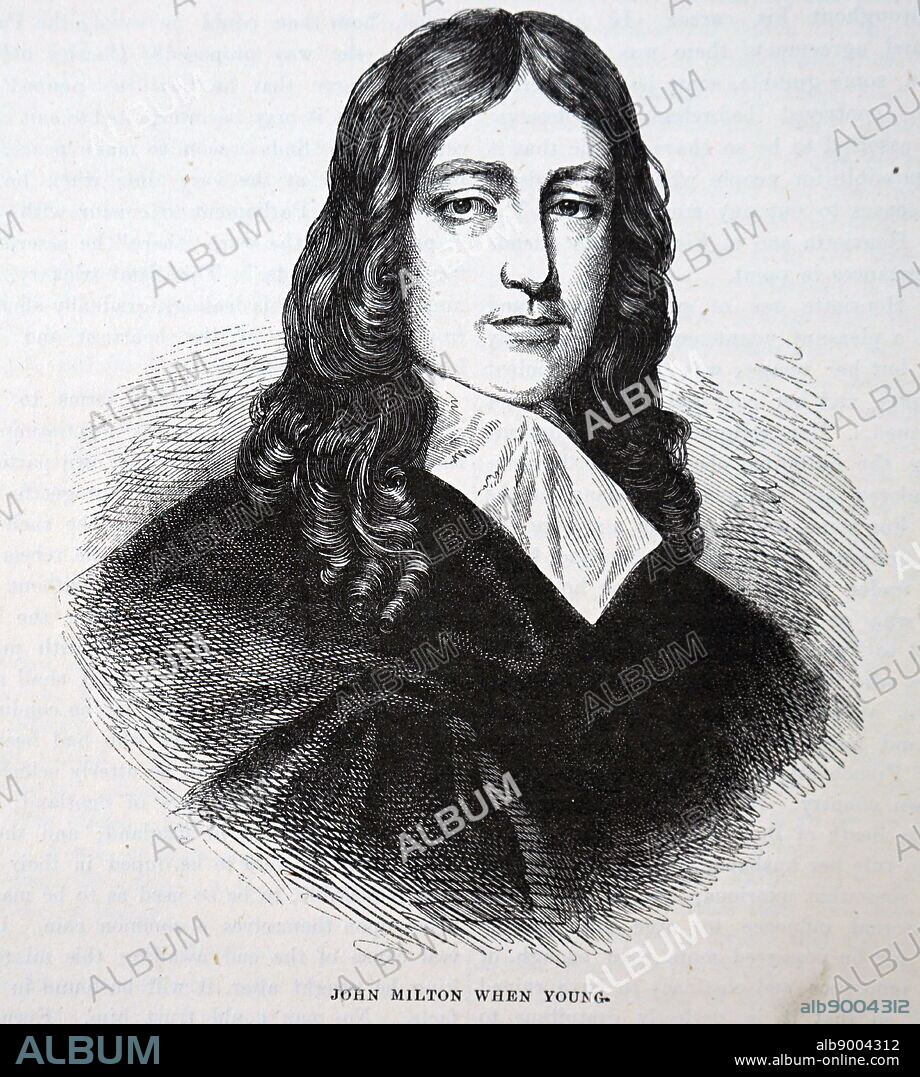Portrait of a young John Milton (1608-1674) an English poet, polemicist, man of letters, and civil servant for the Commonwealth of England under Oliver Cromwell.