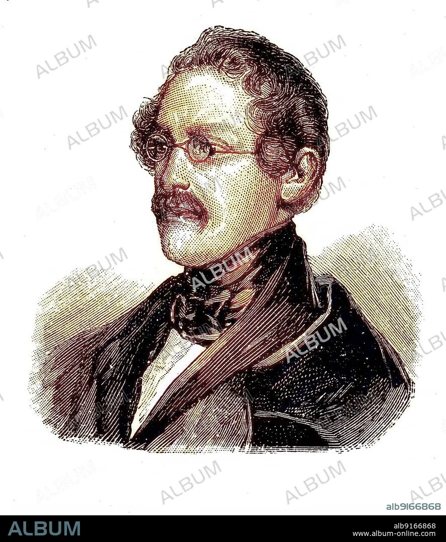 Anton Alexander Graf von Auersperg, 1806 to 1876, pseudonym: Anastasius Gruen, Slovenian Zelenec, was a politician and German-language political lyricist, historical wood engraving, ca. 1880, digitally restored reproduction of a 19th century original, exact original date unknown, coloured.