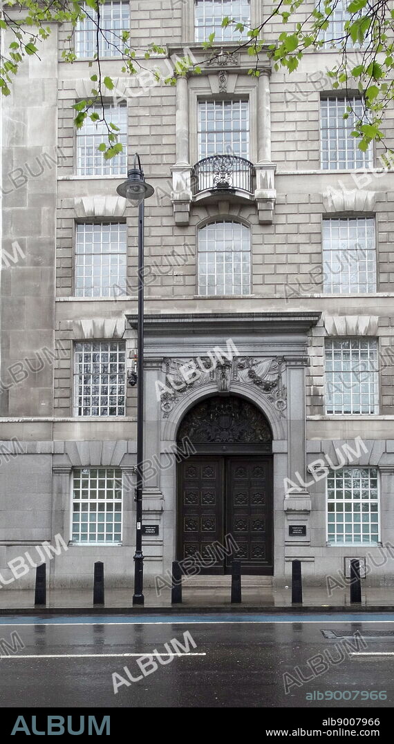 Thames House, Millbank, London, on the north bank of the River Thames adjacent to Lambeth Bridge. Headquarters of MI5 (UK Security Service). Dated 2015.