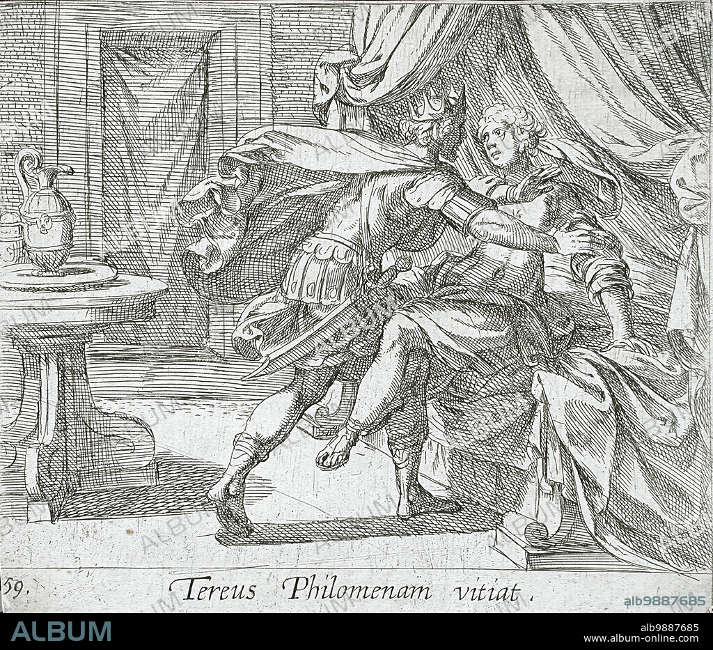ANTONIO TEMPESTA y WILHELM JANSON. The Rape of Philomela, published 1606. From The Metamorphoses of Ovid, pl. 59.