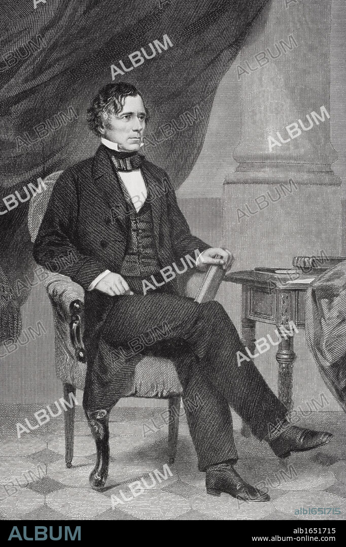 Franklin Pierce 1804 to 1869. 14th president of the United States 1853 to 1857. From painting by Alonzo Chappel.
