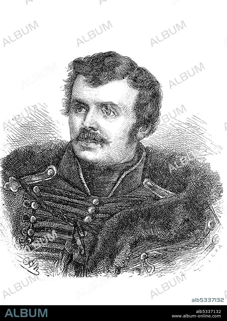 Ludwig Adolf Wilhelm Freiherr von Lützow, May 18, 1782 - December 6, 1834, was a Prussian Major General  /  Ludwig Adolf Wilhelm Freiherr von Lützow, 18. Mai 1782 - 6. Dezember 1834, war ein preußischer Generalmajor, historical, digital improved reproduction of an original from the 19th century / digitale Reproduktion einer Originalvorlage aus dem 19. Jahrhundert,.