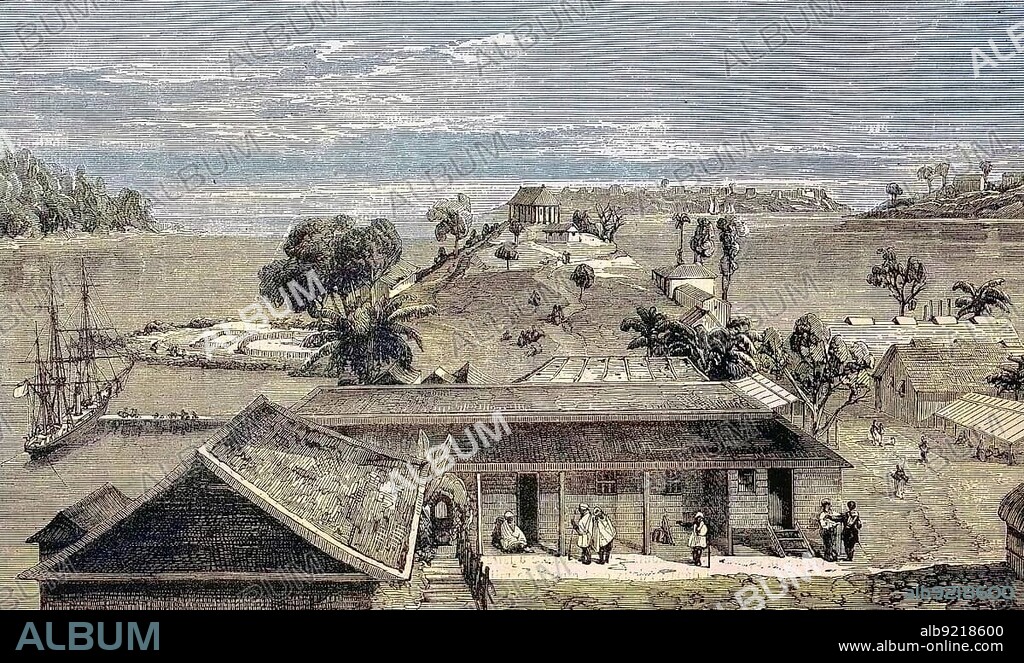 Port Blair, City in the Andaman Islands and the Capital of the Indian Union Territory of Andaman and Nicobar Islands, 1869, India, Historic, digitally restored reproduction of an original 19th century artwork, exact original date unknown