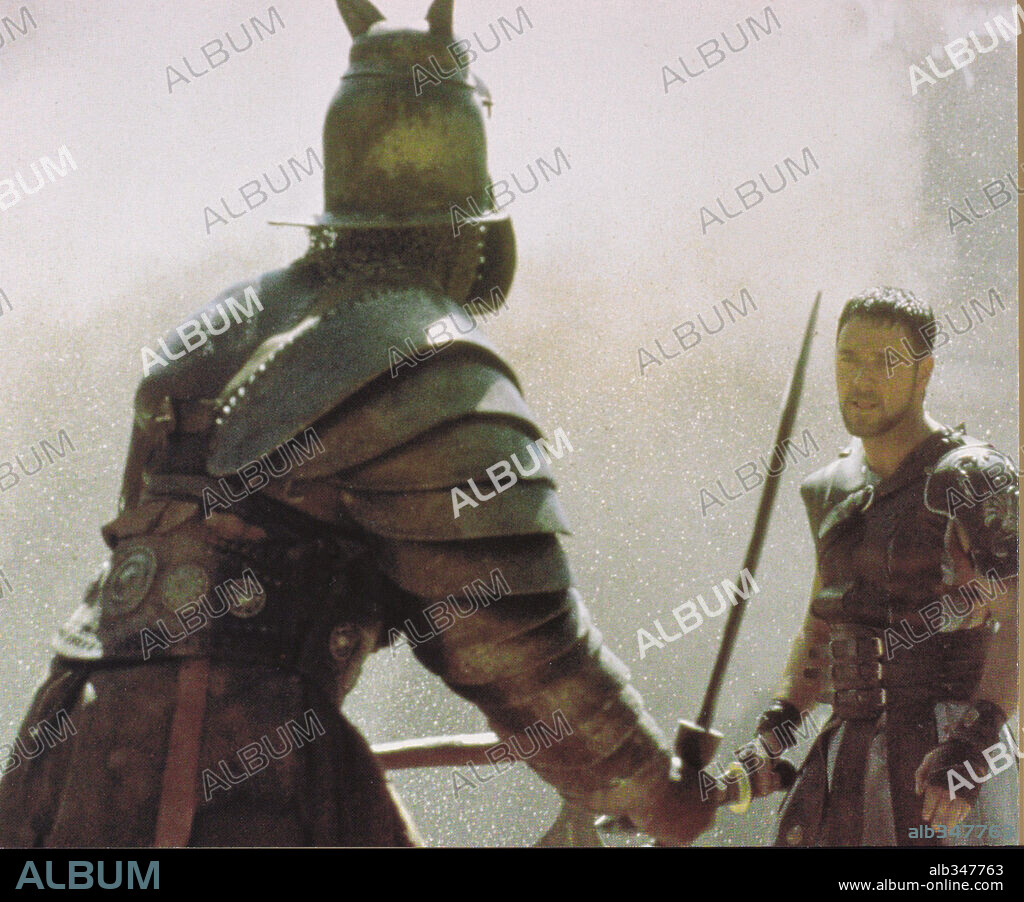 RUSSELL CROWE in GLADIATOR, 2000, directed by RIDLEY SCOTT. Copyright DREAMWORKS/UNIVERSAL PICTURES.